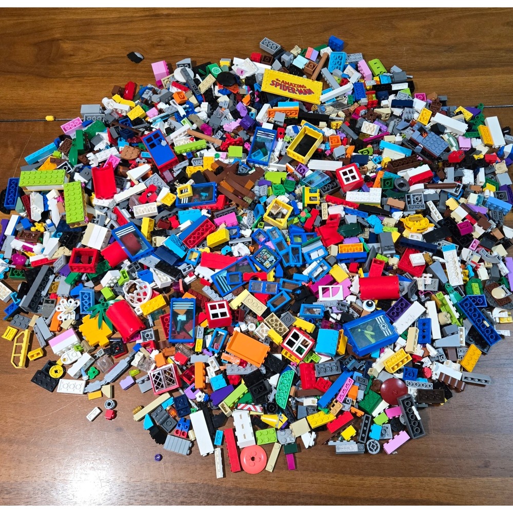 Lego Bulk Lot Mixed Bricks Plates Windows Doors Amazing Spider-Man Sign Pieces